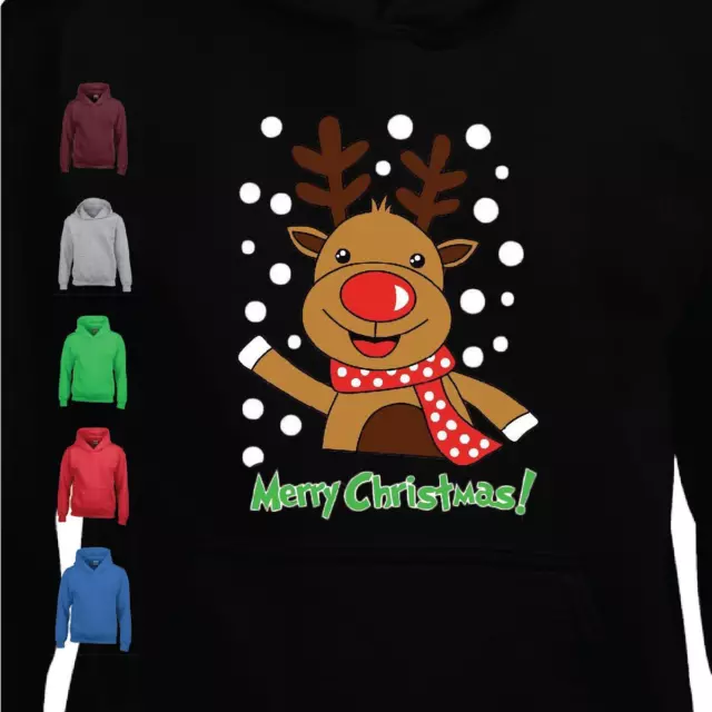 Rentiere Weihnachten Männer Kinder Hoodie Weihnachten Weihnachtsmann Schneeflocken Retro Pullover Geschenk