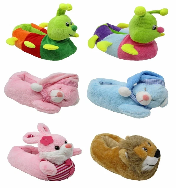 Girls Boys Unisex Plush 3D Novelty Bear Slippers