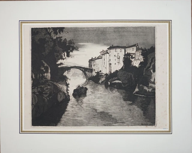 G.H.TRIBOUT   "" paysage ""  gravure au carborundum originale