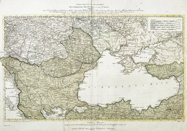 Black Sea Ukraine Russia Bulgaria Romania Card Map Müller C.Schütz 1788