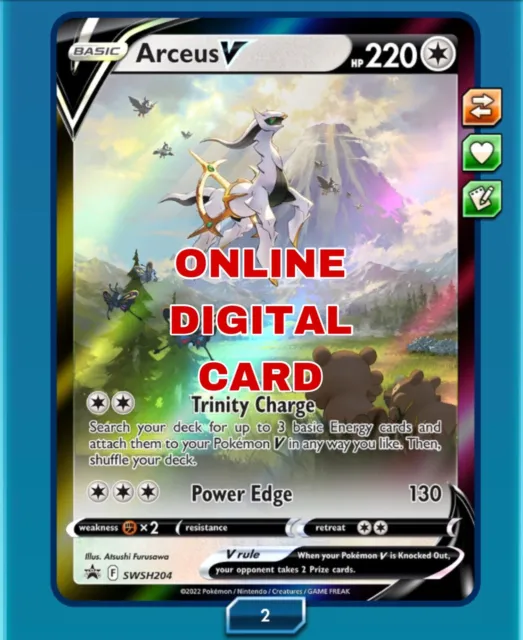 Arceus V SWSH204 PROMO Pokemon TCG Online Digital Card PTCGO Sent Fast