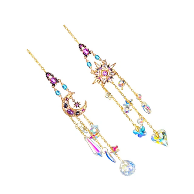 2 piezas Crystal Suncatcher cristal arco iris captor sol colgante ornamento