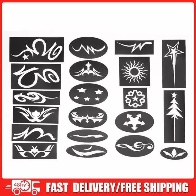 20x Hair Styling Tattoo Template Salon Barber DIY Hairdressing Model Stencil Kit