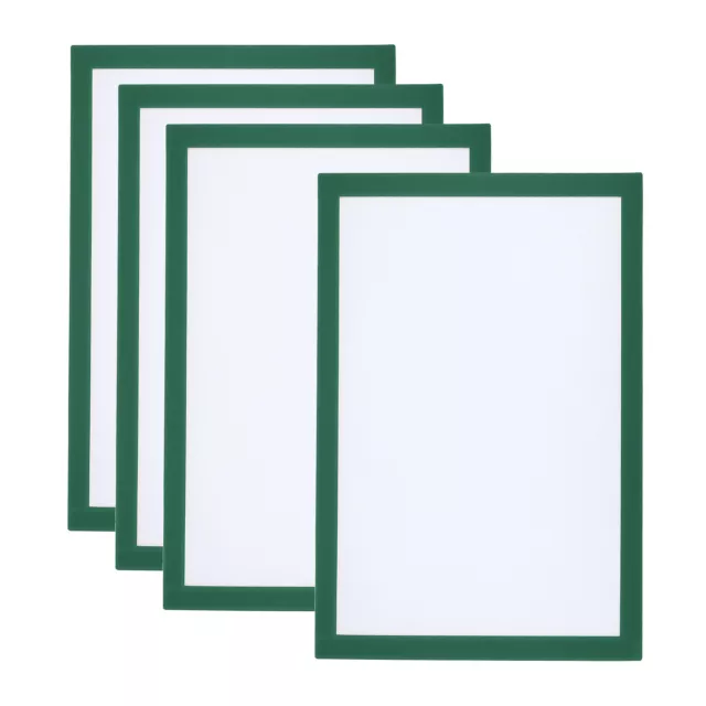 A4 Magnetic Sign Holder, 4 Pack Magnetic Display Frame Picture Frame, Green