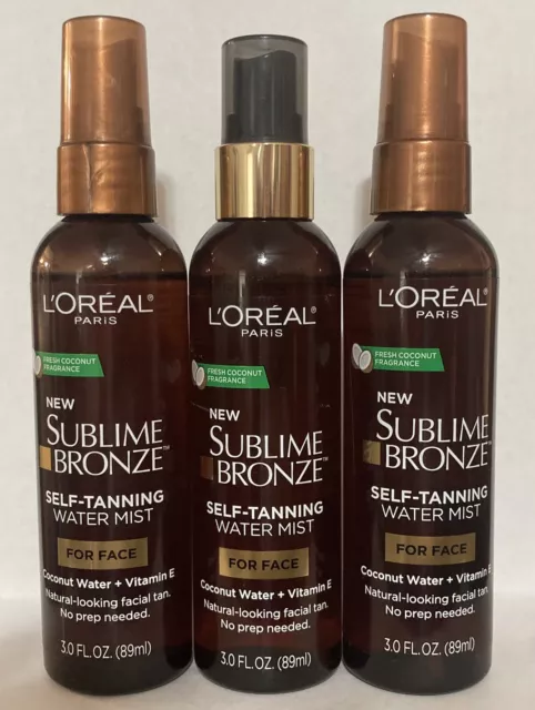 (3 pack)  LOreal Paris Sublime Bronze Self Tanning Water Mist- Fresh Coconut 3oz