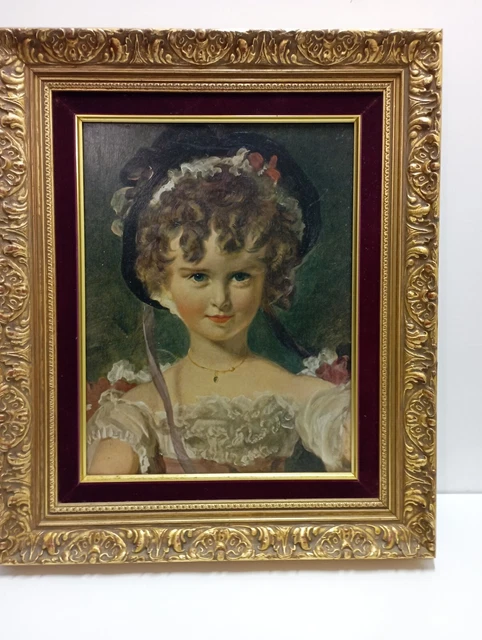 TABLEAU ANCIEN REPRODUCTION de Miss Murray style Thomas Lawrence , TBE ...
