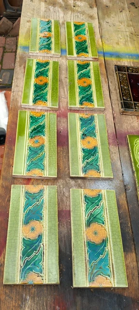 !!️Sgombero Casa!!!️ Camino Art Nouveau Deco Vittoriano Piastrelle Bordo Originale
