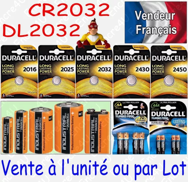 DURACELL DL2032 CR2032 Lithium 3V x 1 ou par lot de 2 5 10 20 30 40 ou 50 piles