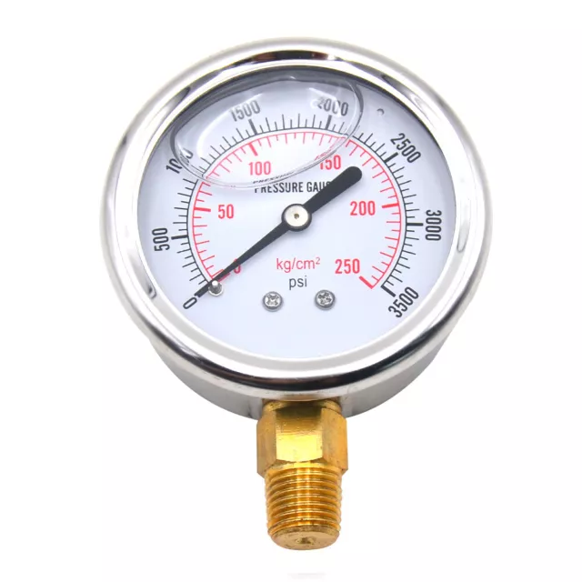 fr Hydraulic Fluid Pressure Gauge Tester Meter 0-3500PSI US Thread Dial Manomete