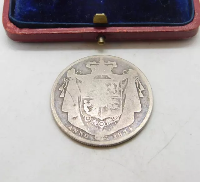 King William IV .925 Silver Half Crown Coin Fair Condition 1834 Antique