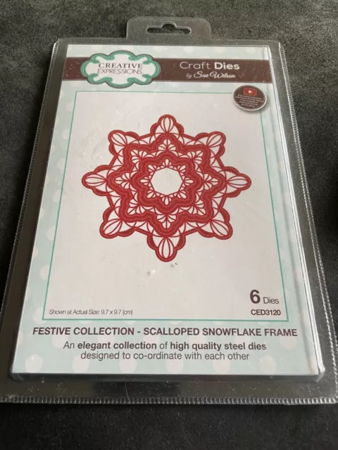 Creative Expressions Festive Collection Scalloped Snowflake Frame Dies Sue Wlson