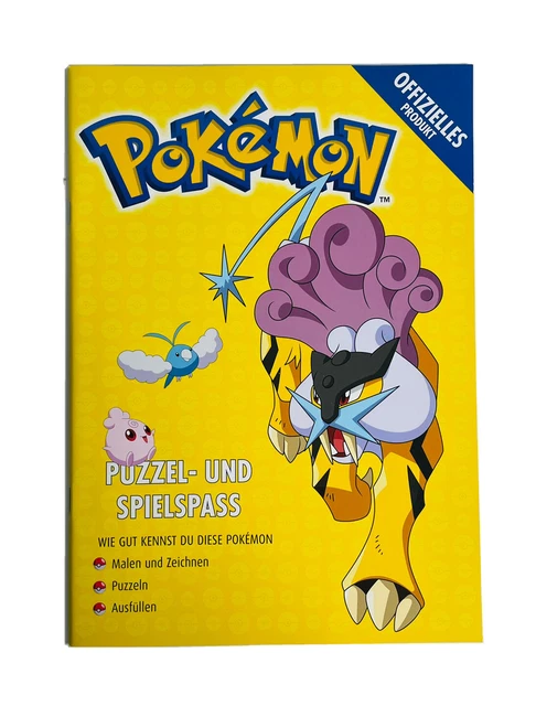 Pokémon Malbuch Puzzle und Spielspass A4 Heft mit Rätseln Malen und Spielen Neu