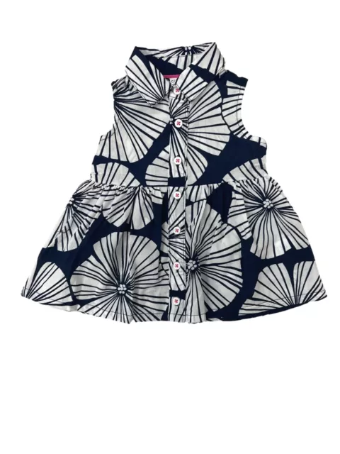Carters Infant Girls Navy & White Hawaiian Button Up Sleeveless Summer Dress 3m