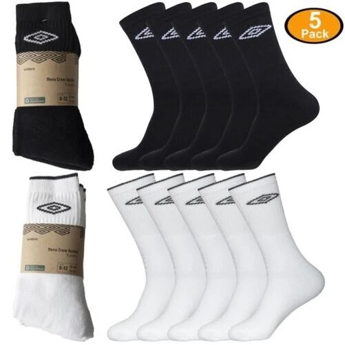Umbro Hommes SPORTS Chaussettes 5Pairs Coton Riche Souple Amorti Ras UK Taille