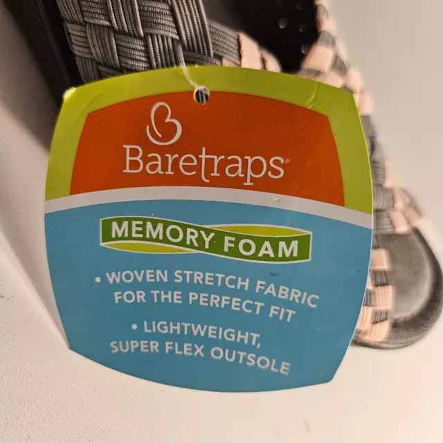 Baretraps Size 7.5 Umma Wedge Woven Stretchy Fabric Peep Toe Slip-On Sandal 3