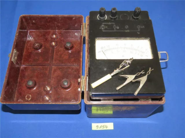 Antikes russisches Meßgerät 1976 DDR Ohm U/min Volt in Bakelit Koffer M4100/4