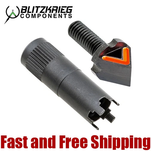 Blitzkrieg Components Precision Chevron Front Sight Post Body - Orange Stripe