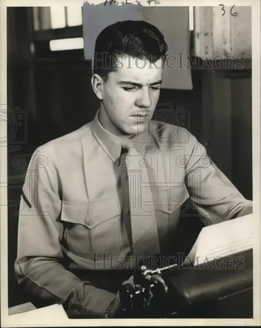 1953 Press Photo Pfc. Daniel J. Forestier of New Orleans - noo17483