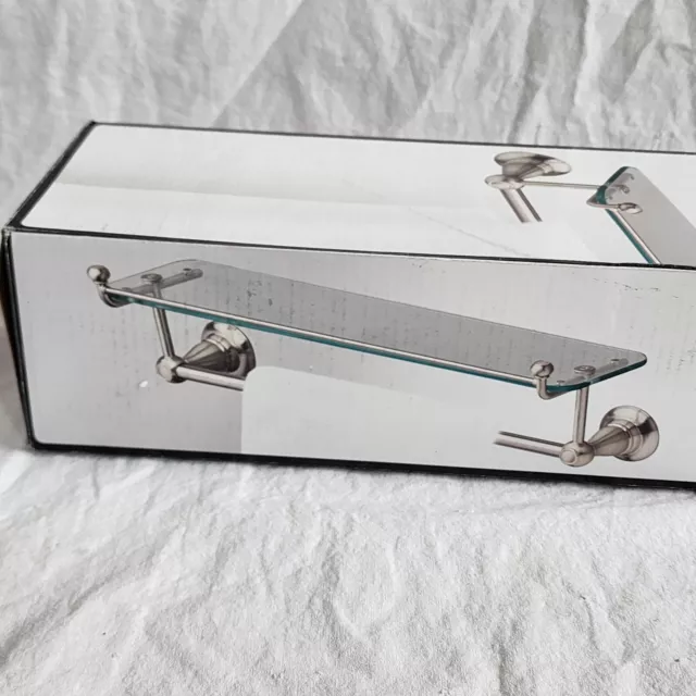 Delta, Porter 18 in. Towel Bar with Glass Shelf in Brushed Nickel