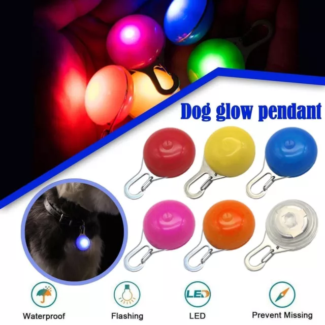 LED Pet Dog Cat Collar Pendant Night Clip Tag Flashing Light Safety Pet Collar