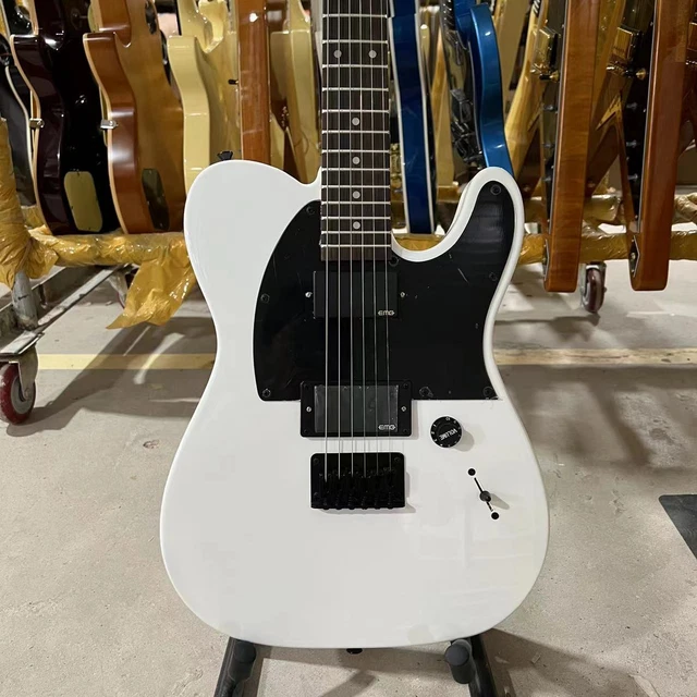 TL 6 strings white Electric Guitar black pickguard rosewood fingerboard