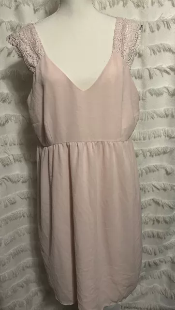 A Pea in the Pod Maternity Dress Size Large Powder Pink Sleeveless Lined