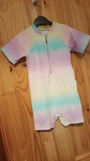 Girls Swimwear Sun Suit River Island Swimming costume UV suit Lined 1 piece 3 yr