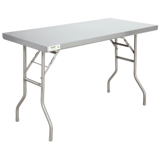 Commercial 24" x 48" Stainless Steel Folding Work Prep Table Open Kitchen NSF