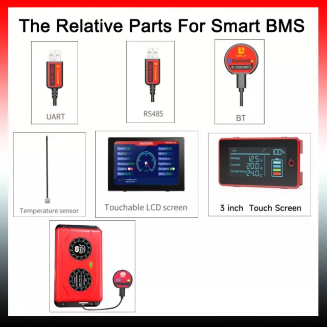 Daly Smart BMS Accessori Bilanciatore Attivo, Controllo Touch LCD/Bluetooth.