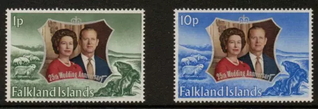 Falkland Islands Sg289/90 1972 Silver Wedding Mnh