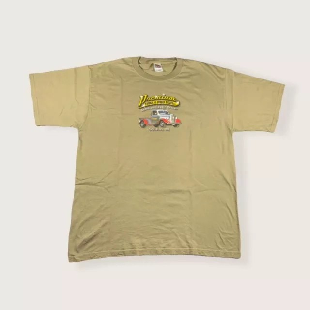 Vintage beige graphic truck short sleeve T-shirt