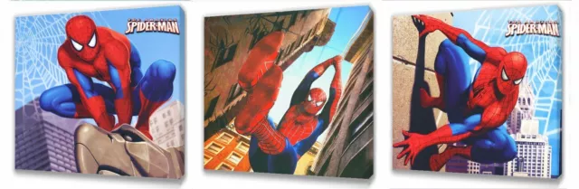 Spiderman Kids canvas wall art plaque pictures set of three pack I