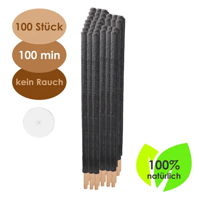 50 Stück Wachsfackeln – 45 Min Brenndauer, Inkl. Holzgriff & Tropfschutz, Made In Germany