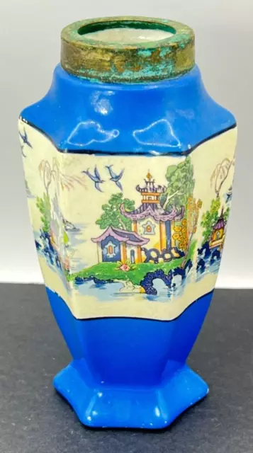 RARE 1930's IMARI DESIGNED / EPNS RING VASE BY LANCASTER LTD, ENGLAND