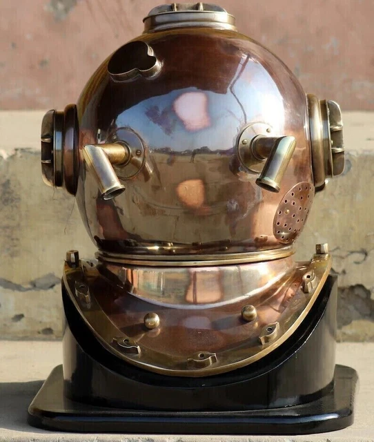 Reproduction De Casque De Plongée US Navy Mark V - Acier Et Laiton - Modèle Haute Mer