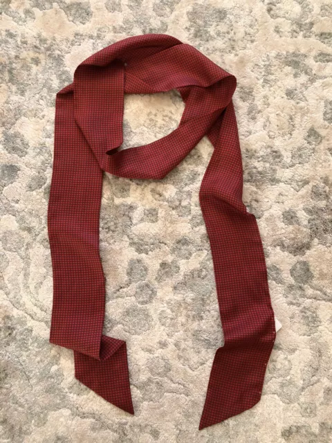 EILEEN FISHER Laqur Red HOUNDSTOOTH SILK SKINNY SCARF O/S NWT