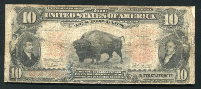 Fr. 119 1901 $10 Ten Dollars “Bison” Legal Tender United States Note 
