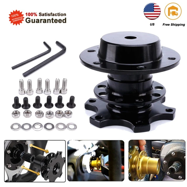 Universal Sports Steering Wheel Quick Release Snap Off Boss Hub Adapter Black