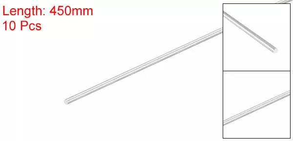 10pcs 304 Stainless Steel Round Rods 2mm x 450mm for RC DIY Craft Tool 2