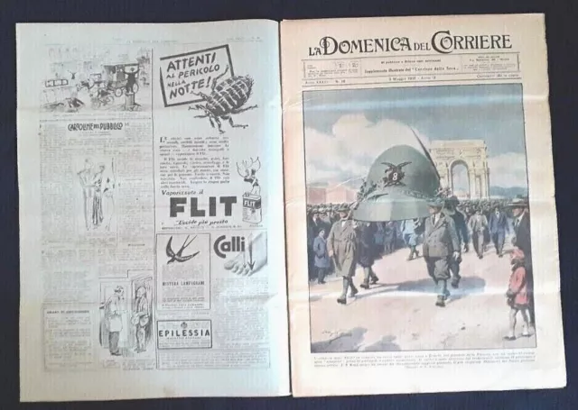 La Domenica Del Corriere N.18 3Maggio 1931 Duce Rivista Giovani Leva Fascista