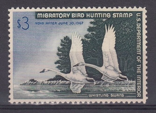 USA 1966 US Federal Duck Stamp $3 Migratory Bird Hunting MNH MUH