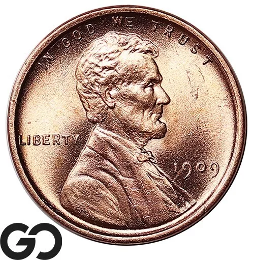 1909 VDB Lincoln Cent Wheat Penny, RED Superb Gem BU RD ** Free Shipping!