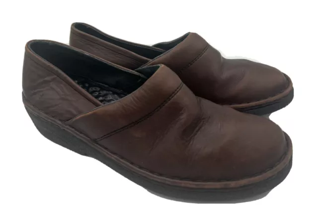 Josef Seibel brown leather clogs Women's 40 Air Massage soles Slip On Shoes 9.5