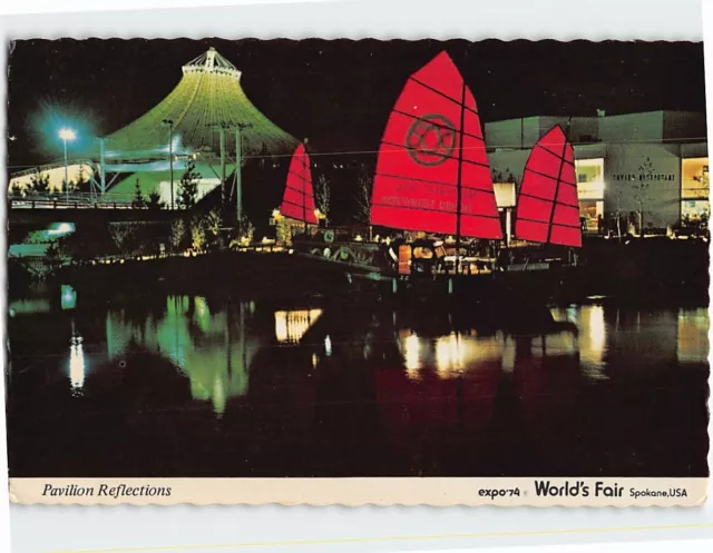 Postcard Pavilion Reflections Expo 74 Worlds Fair Spokane Washington USA