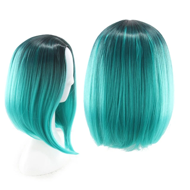 Perruque Bob pour femme dégradé de couleur Cosplay perruque de cheveux