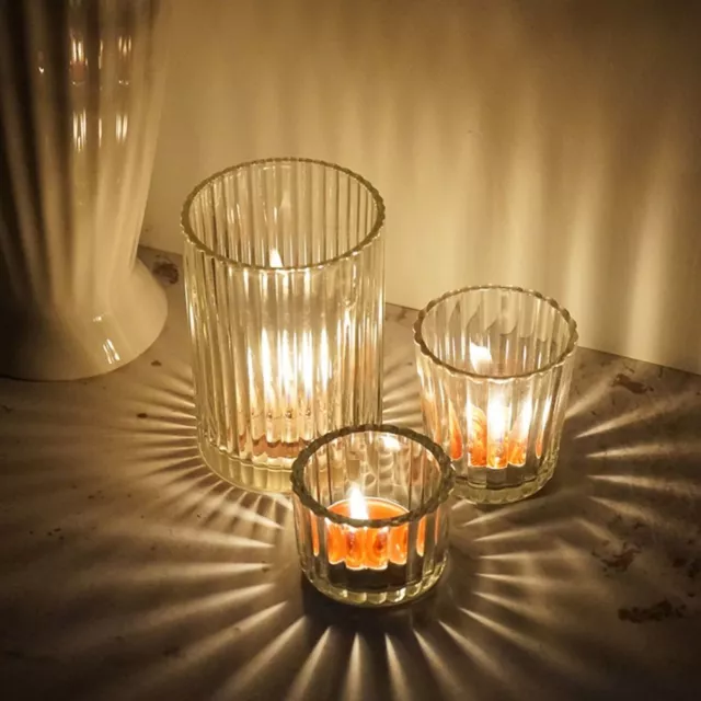 Clear Tealight Candle Holder Set of 4, Clear Glass Tealight Candle Holders GB