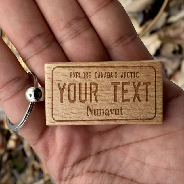 Nunavut License Plate Keychains, Customizable Personalized Engraved