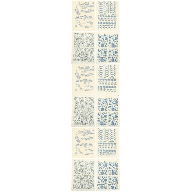 12 fogli decalcomania classica classica ceramica premium decalcomania casa argilla per il fai da te