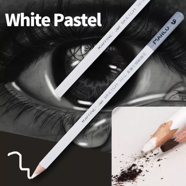 1/4pcs White Pastel Charcoal Drawing Sketch Pencil Art Artist Craft Supply Tool