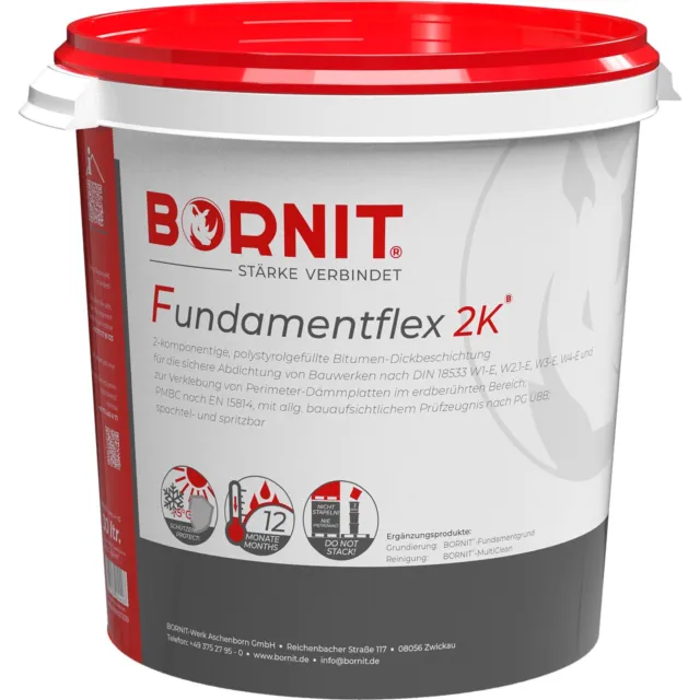 BORNIT | Fundamentflex 2K |Abdichtung Mauerwerk, Bitumendickbeschichtung 3,69€/L